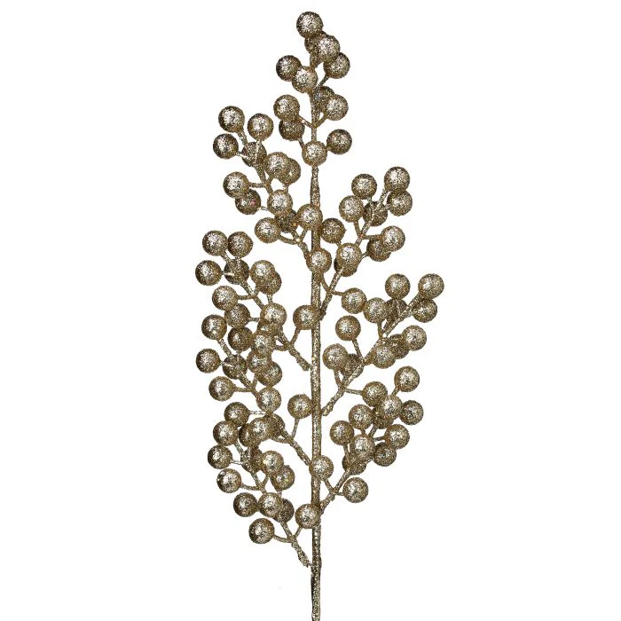 Glittered Cluster Berry Spike, 24" (Champagne)