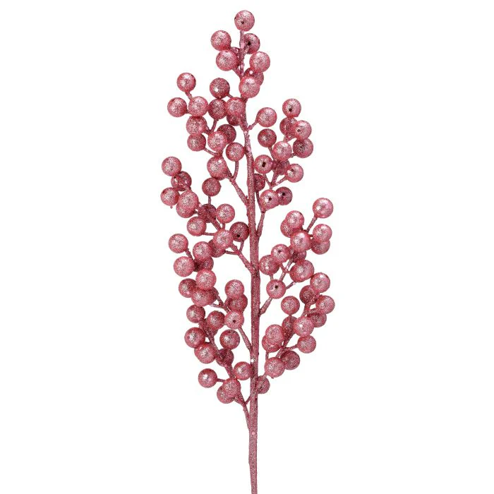 Glittered Cluster Berry Spike, 24" (Pink)