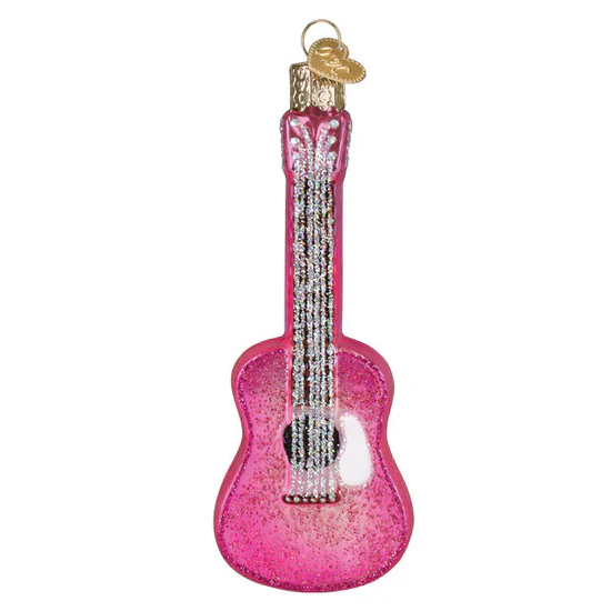 Glittered Glam Guitar Ornament, 4.75" - Image 2