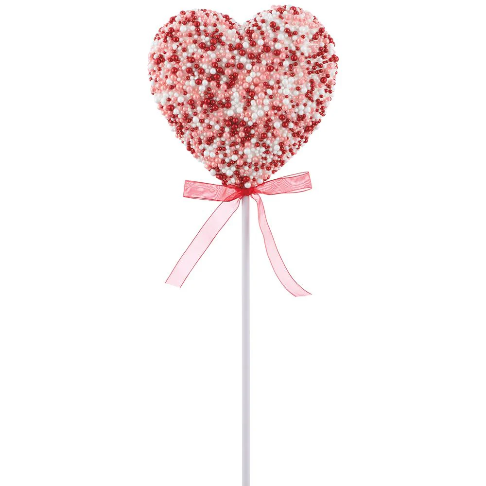 Glittered Heart Pick, 20" (Mixed)
