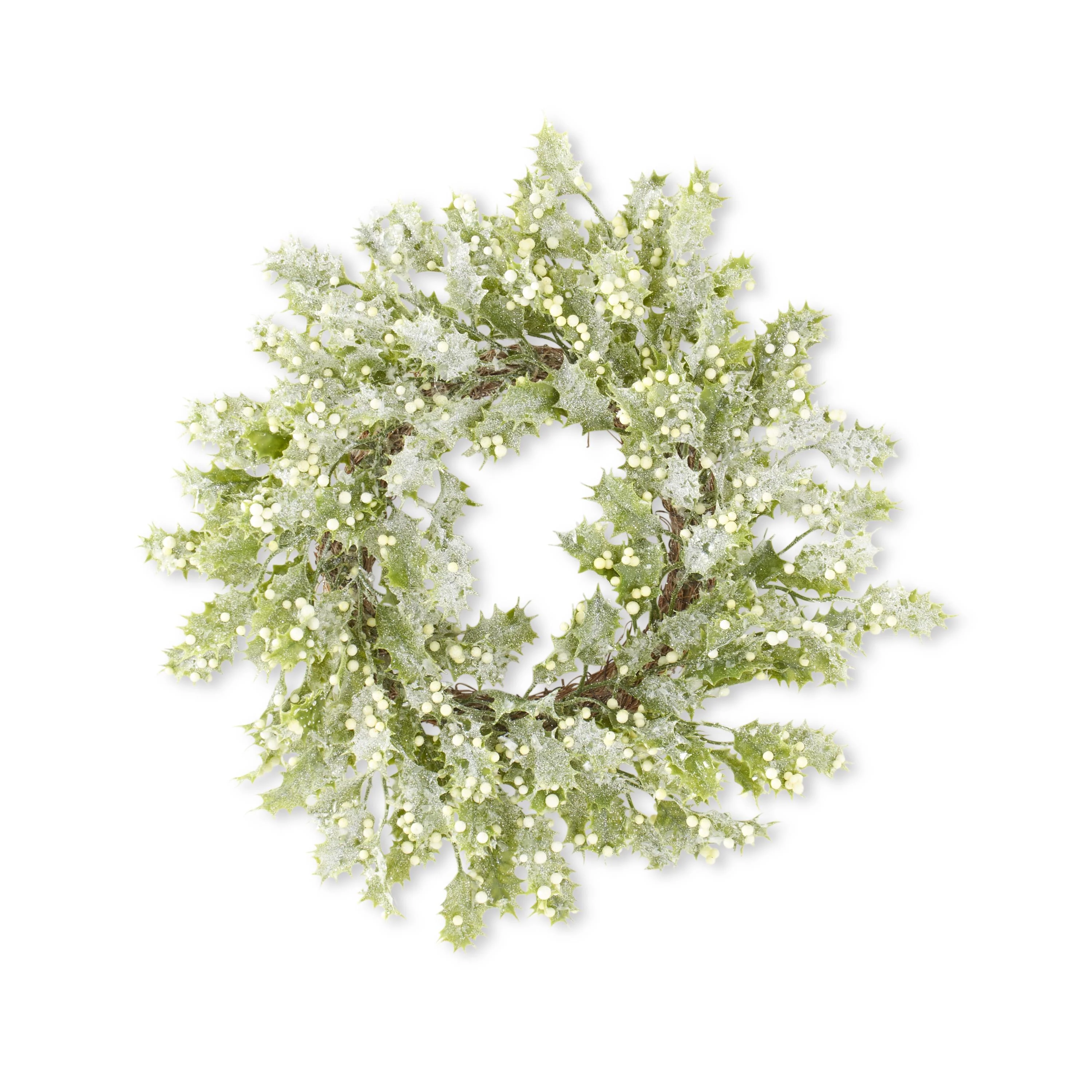 Glittered Holly Candle Ring, 16"
