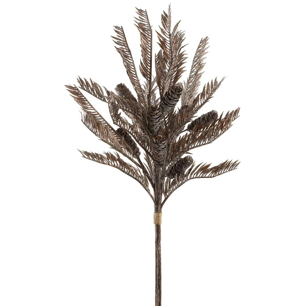 Glittered Pine Cone/Pine Bundle X3, 24" (Brown)