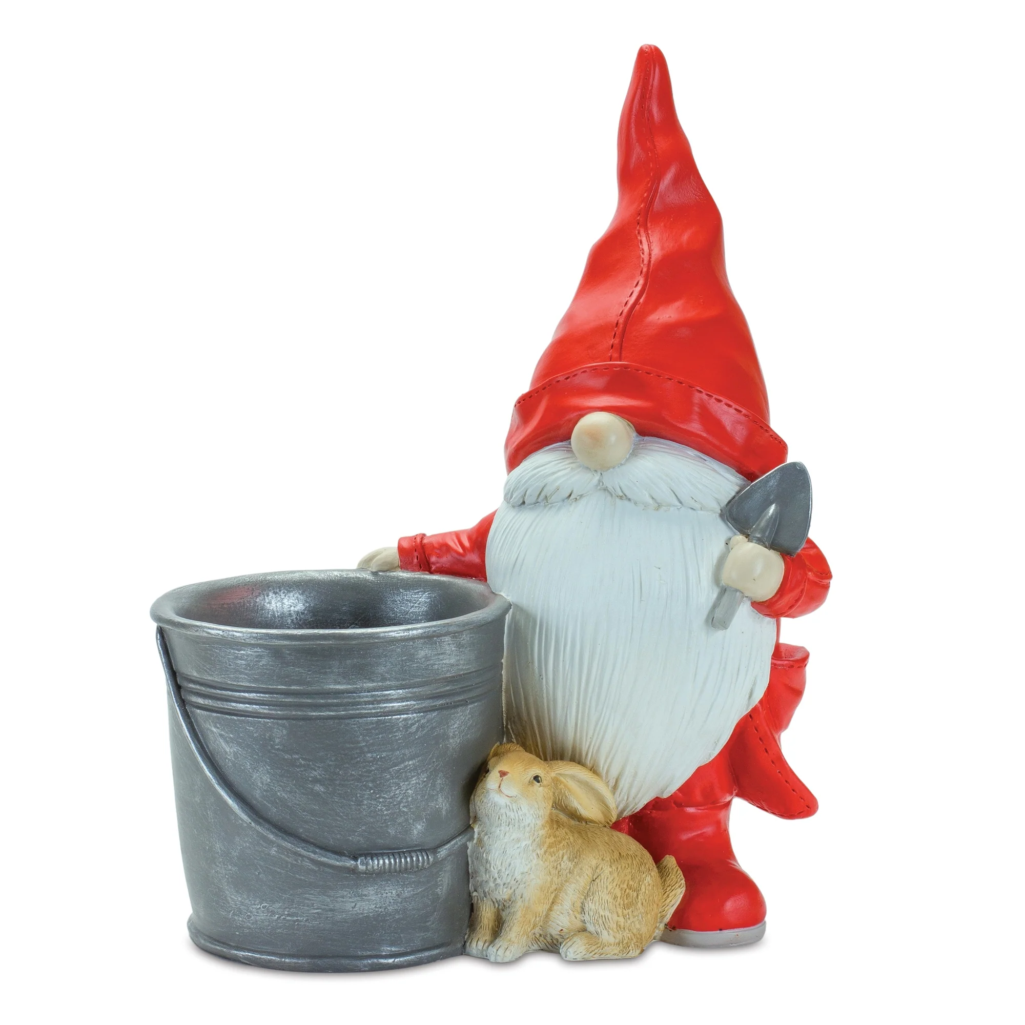 Gnome w/Pail and Bunny, 8.25"L x 11.25"H