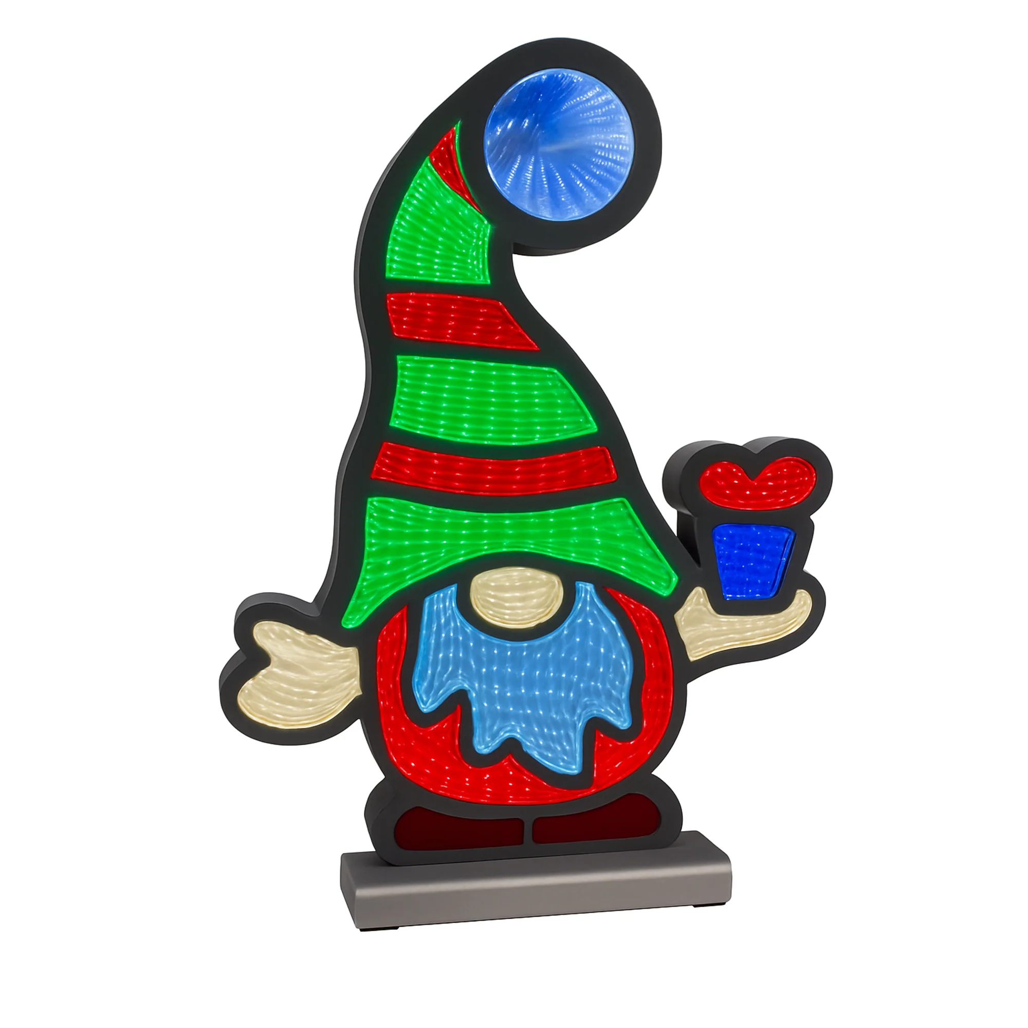 Gnome W/Present Infinity Light, Acrylic w/UL Plug, 16"