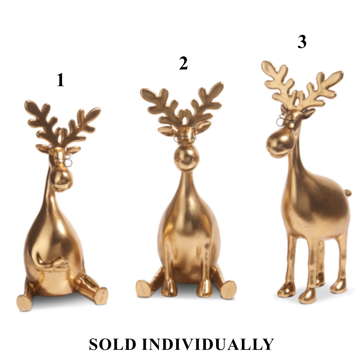 Gold Moose W/ Glasses Figurine, 12.75" (3 styles - sold individually) - Image 2