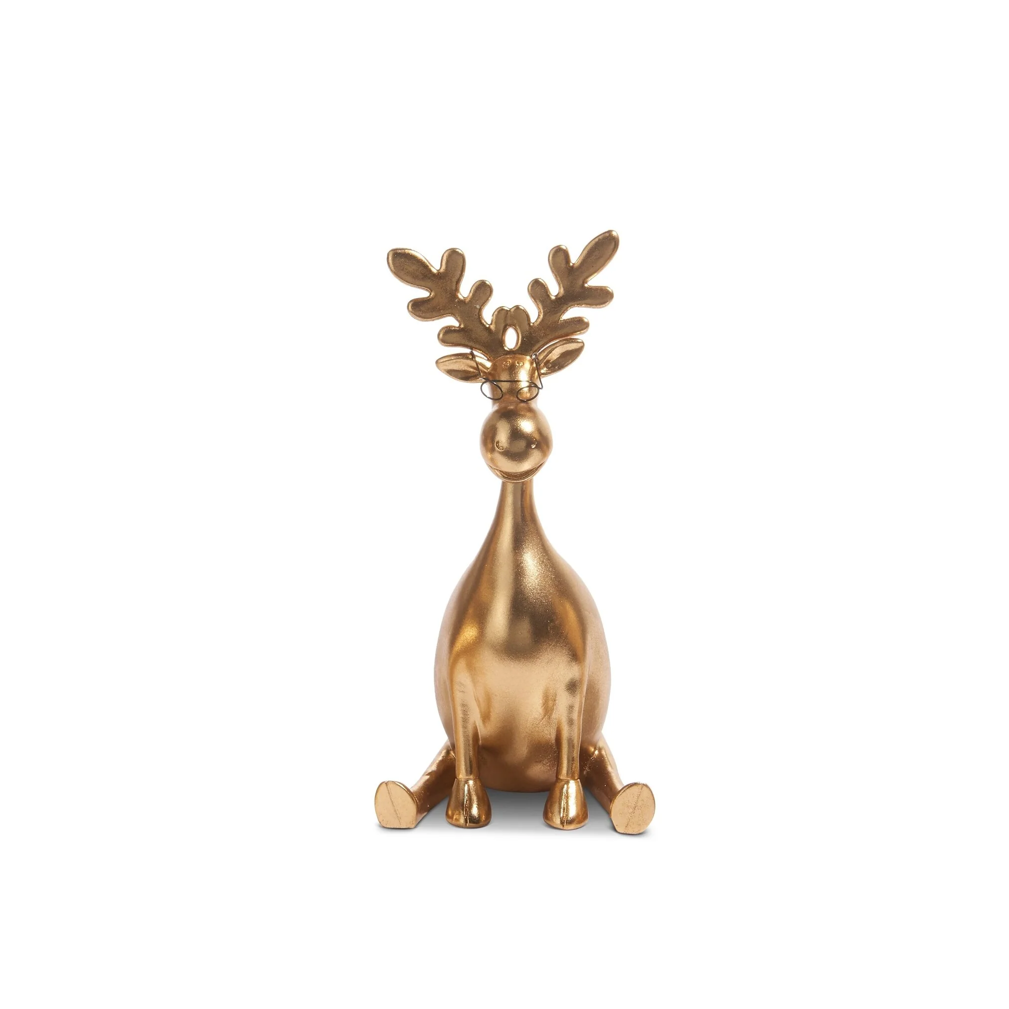 Gold Moose W/ Glasses Figurine, 12.75" (3 styles - sold individually) - Image 4