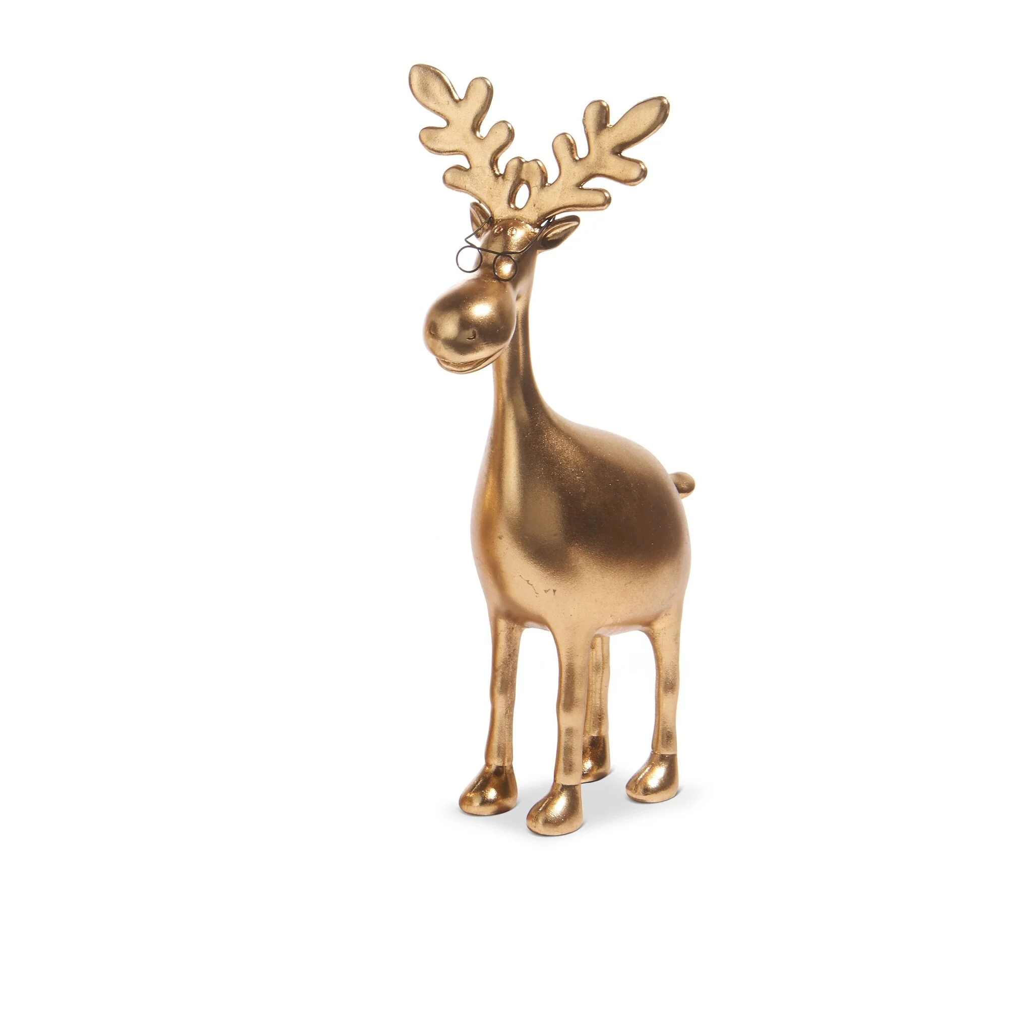 Gold Moose W/ Glasses Figurine, 12.75" (3 styles - sold individually) - Image 5