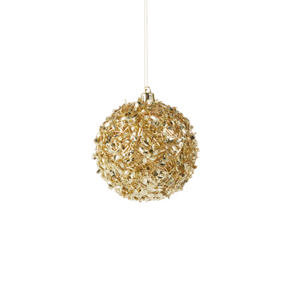 Gold Sequin Ball Ornament, 4"