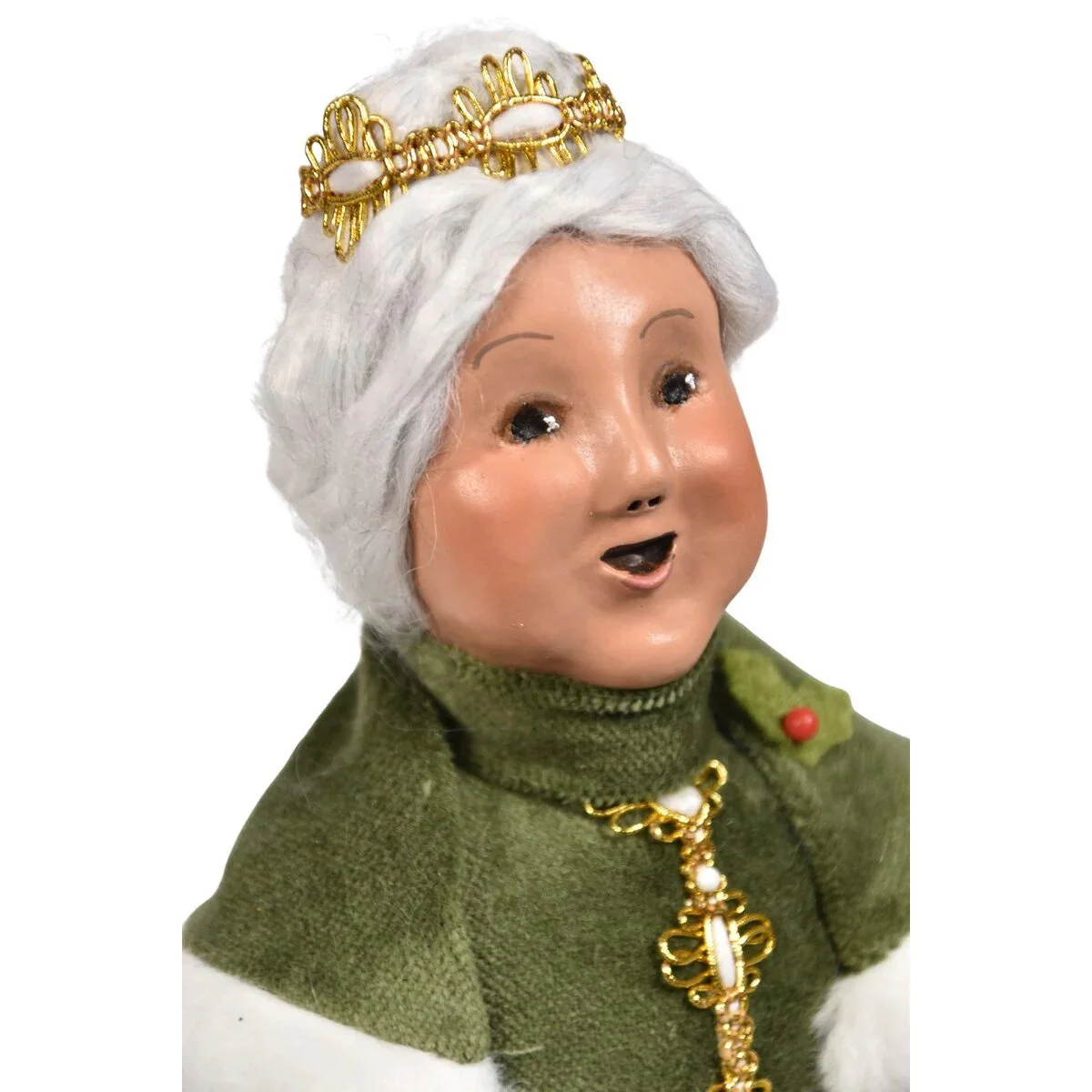 Gold Sparkle Mrs Claus Caroler Figurine, 13" - Image 2