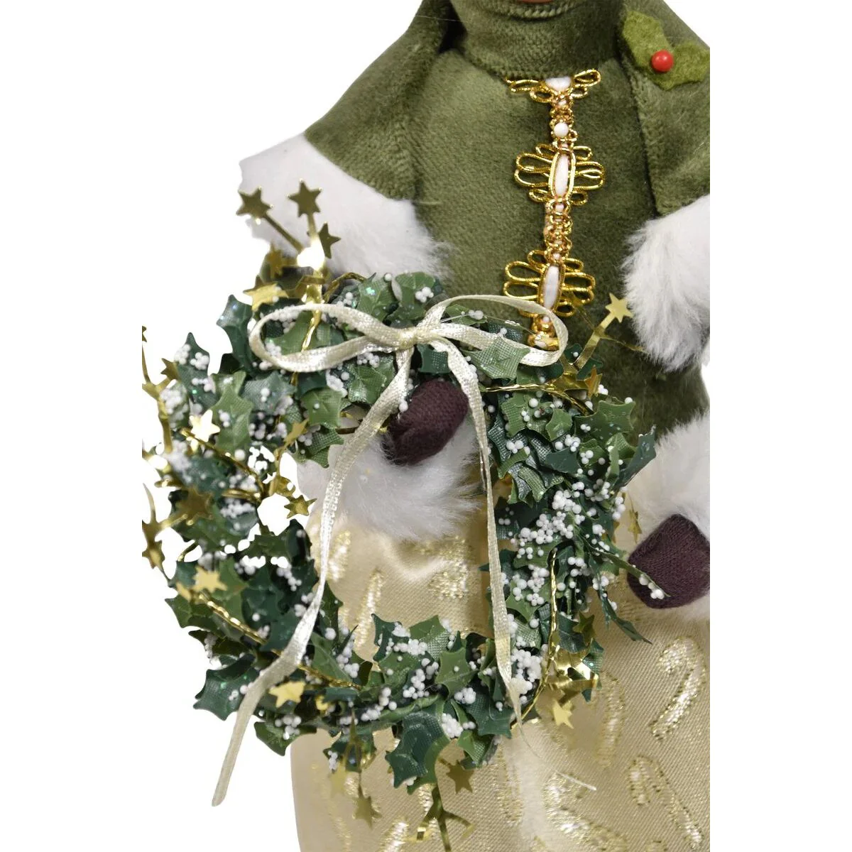 Gold Sparkle Mrs Claus Caroler Figurine, 13" - Image 3