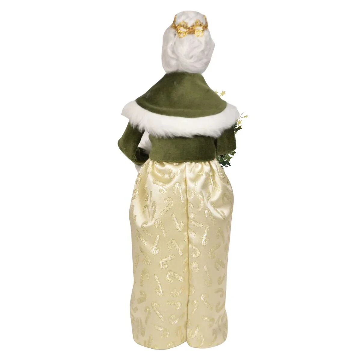 Gold Sparkle Mrs Claus Caroler Figurine, 13" - Image 4