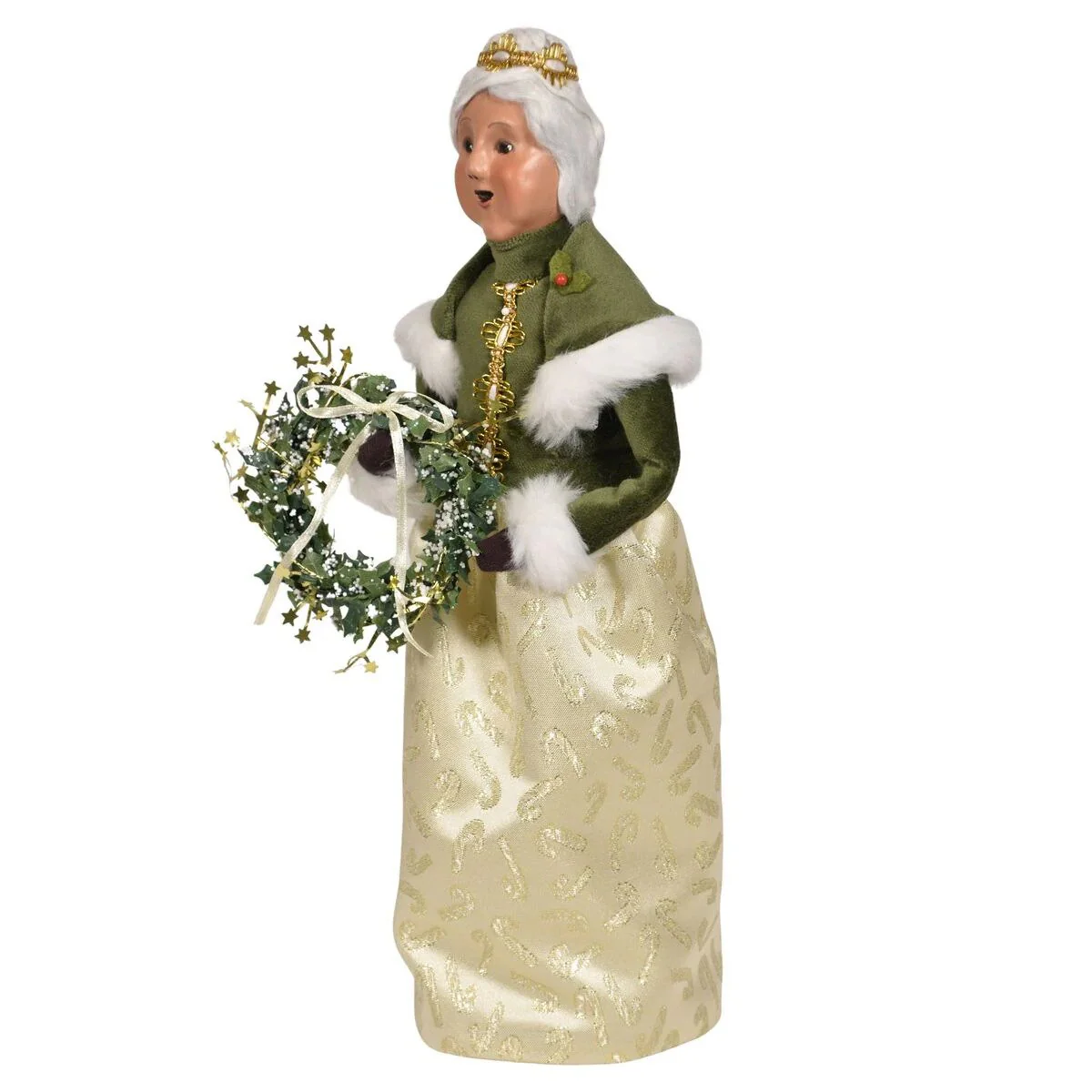 Gold Sparkle Mrs Claus Caroler Figurine, 13" - Image 5