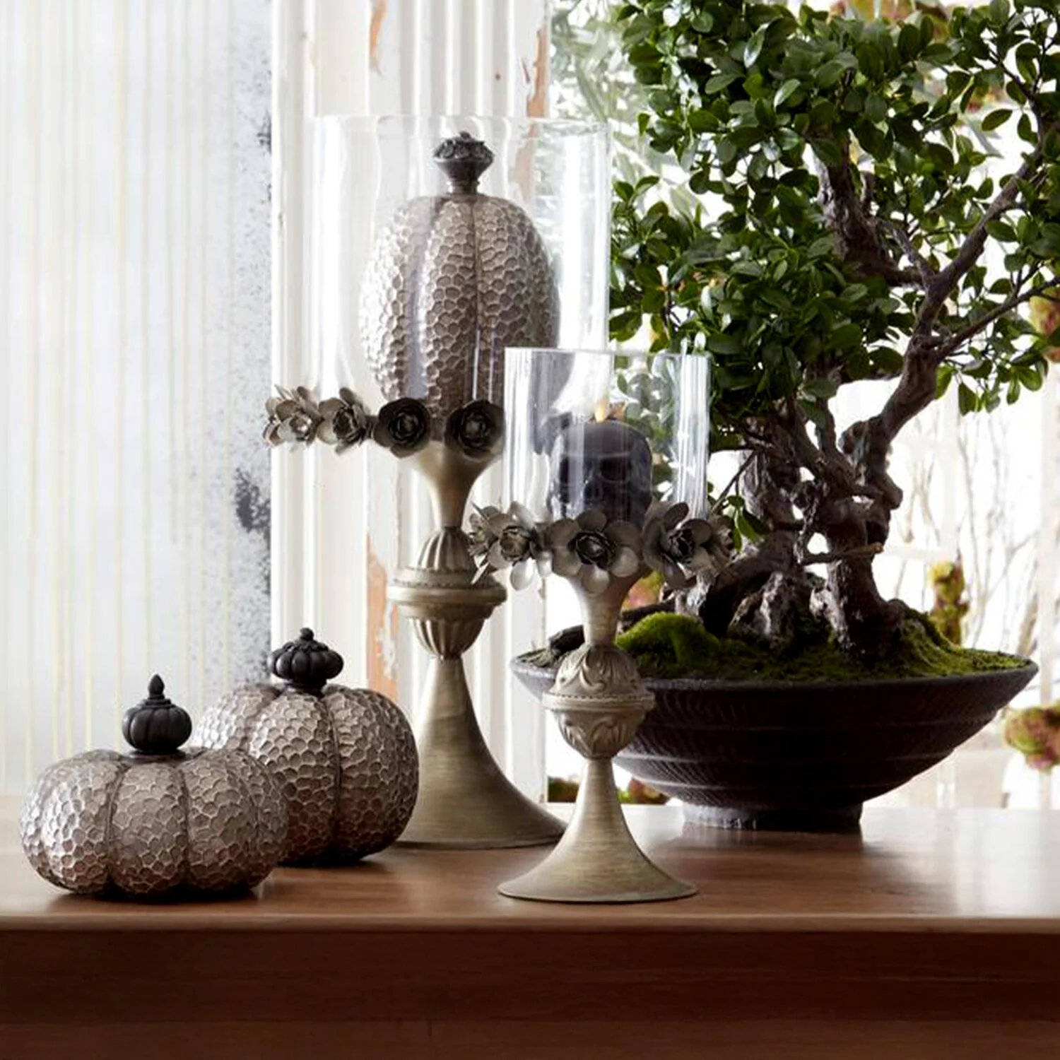 Gray Resin Textured Pumpkins w/Knob Stems (Set of 3) - Image 3