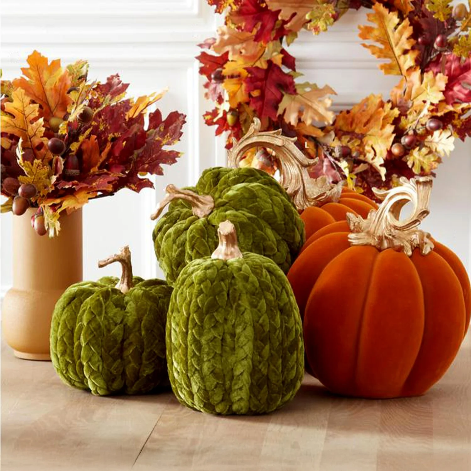 Green Braided Pumpkin, 8" - Image 2