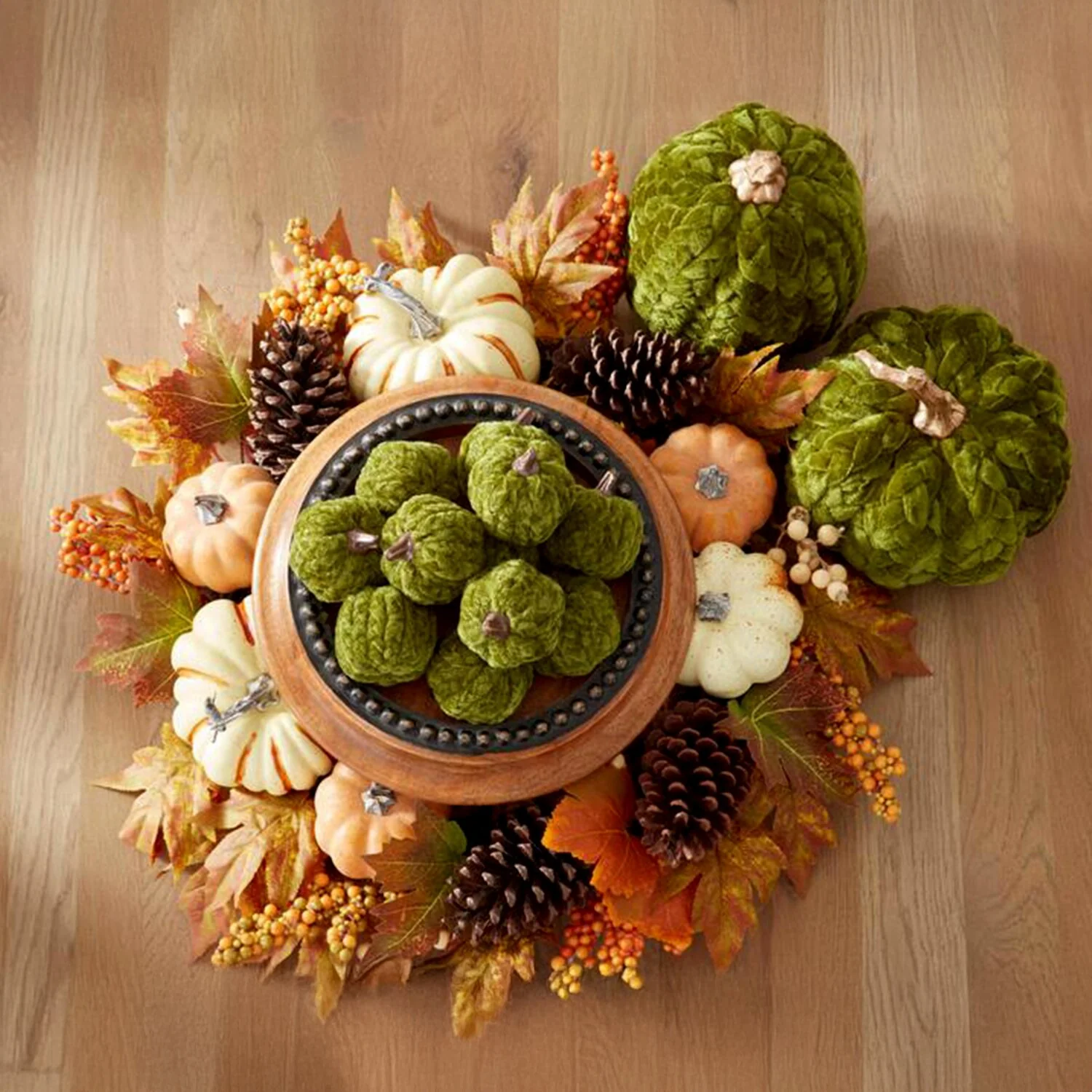 Green Braided Pumpkin, 9.75" - Image 2