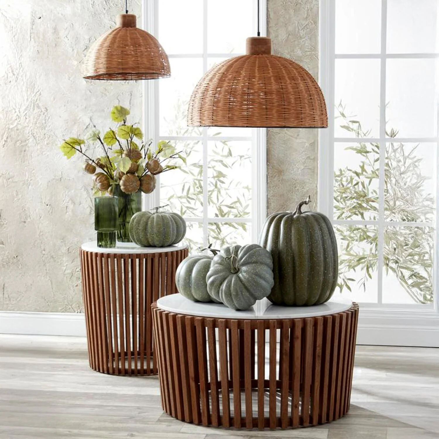 Green & Gray Speckled Tall Pumpkin, 19" - Image 3