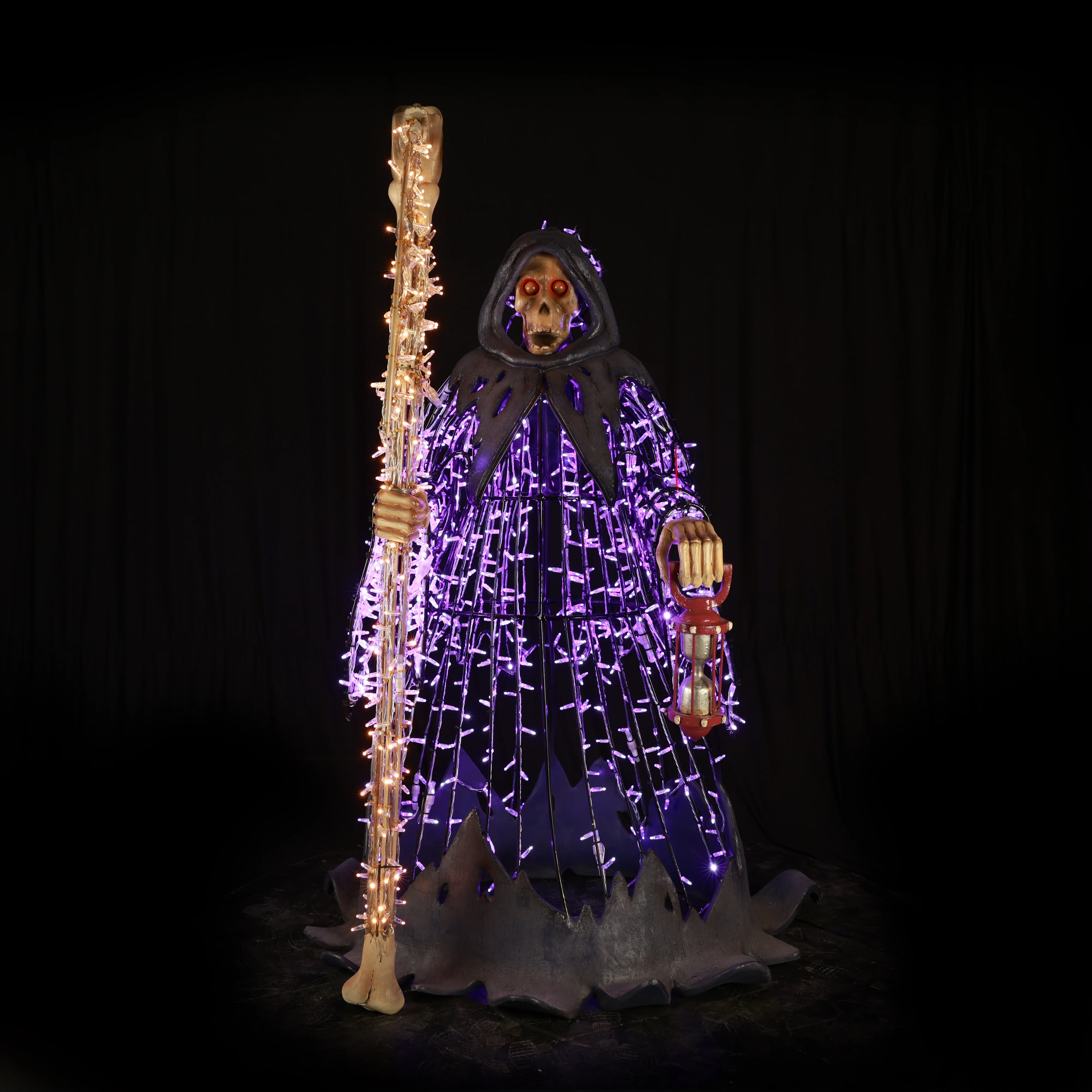 Large Grim Reaper Figure, LED Lit w/Fiberglass, 79" - Image 3
