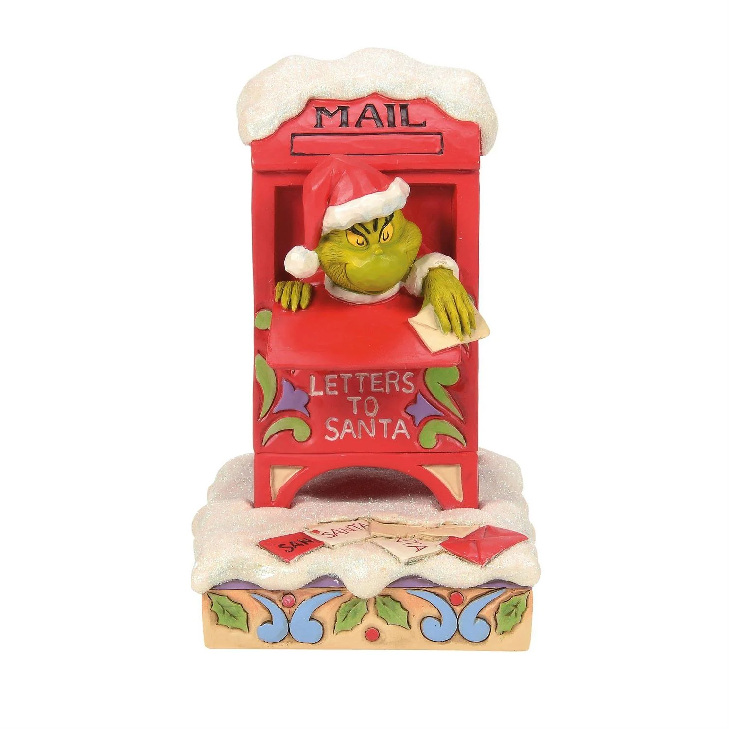 Grinch in Mailbox figurine