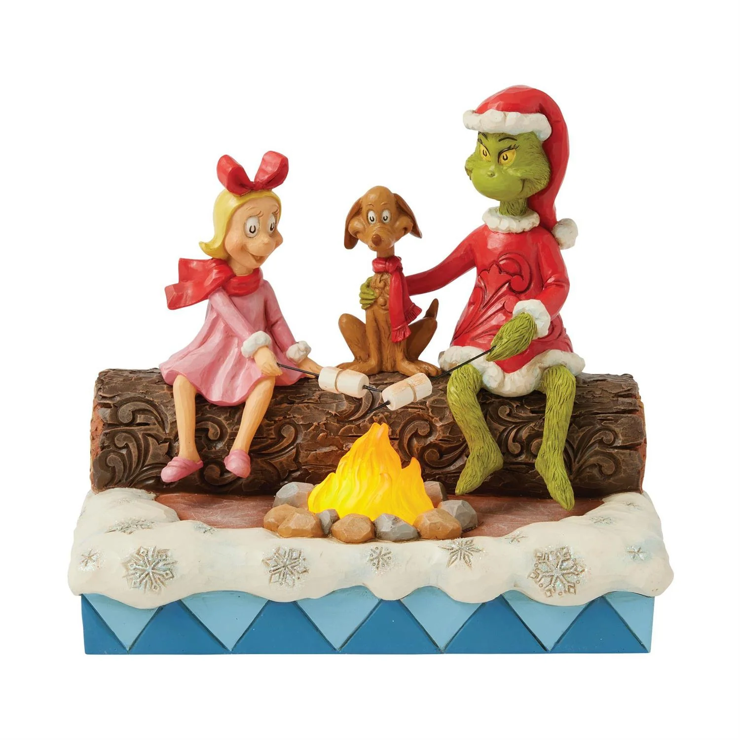 Grinch, Max, Cindy Roasting Marshmallows Figurine
