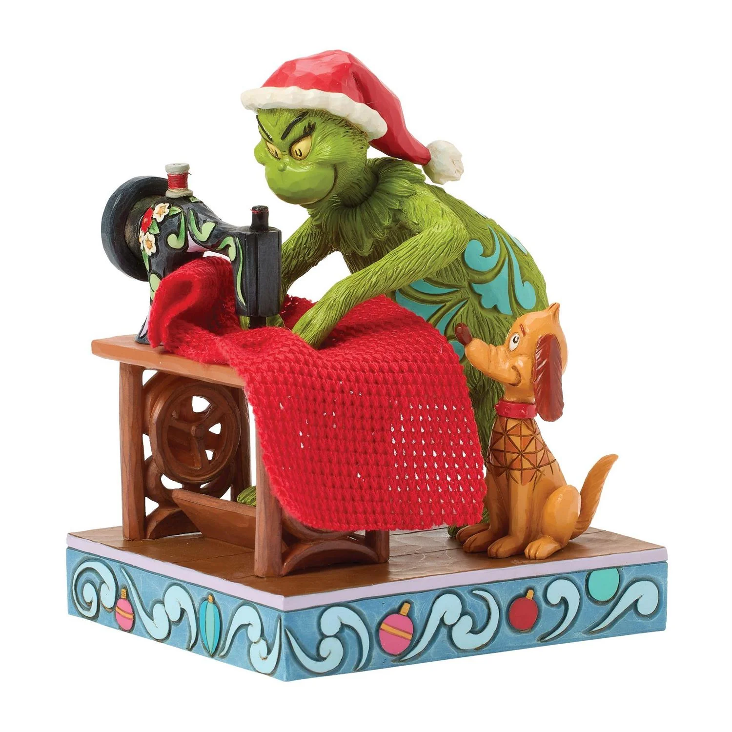 Grinch Sewing Santa Suit Figurine - Image 2