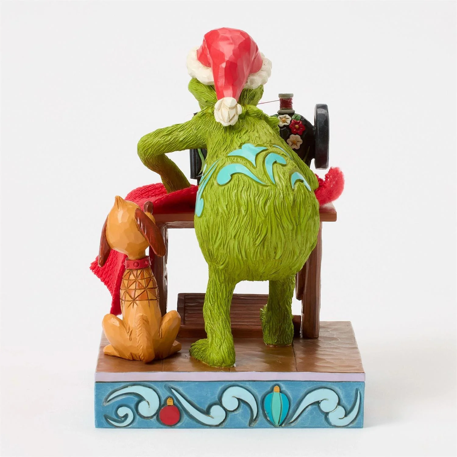 Grinch Sewing Santa Suit Figurine - Image 6