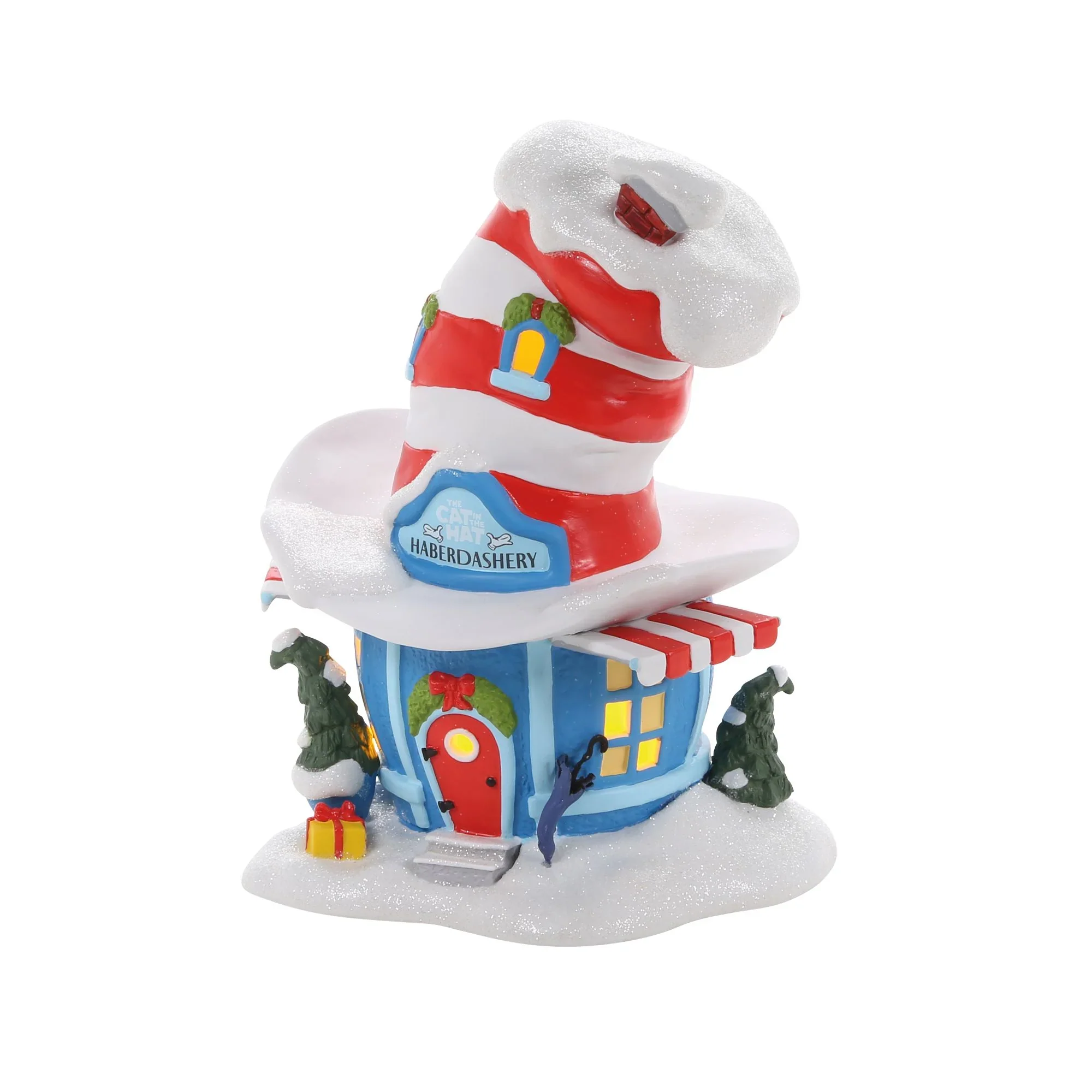 Grinch Village - Cat In The Hat Haberdashery Figurine, 8.25"