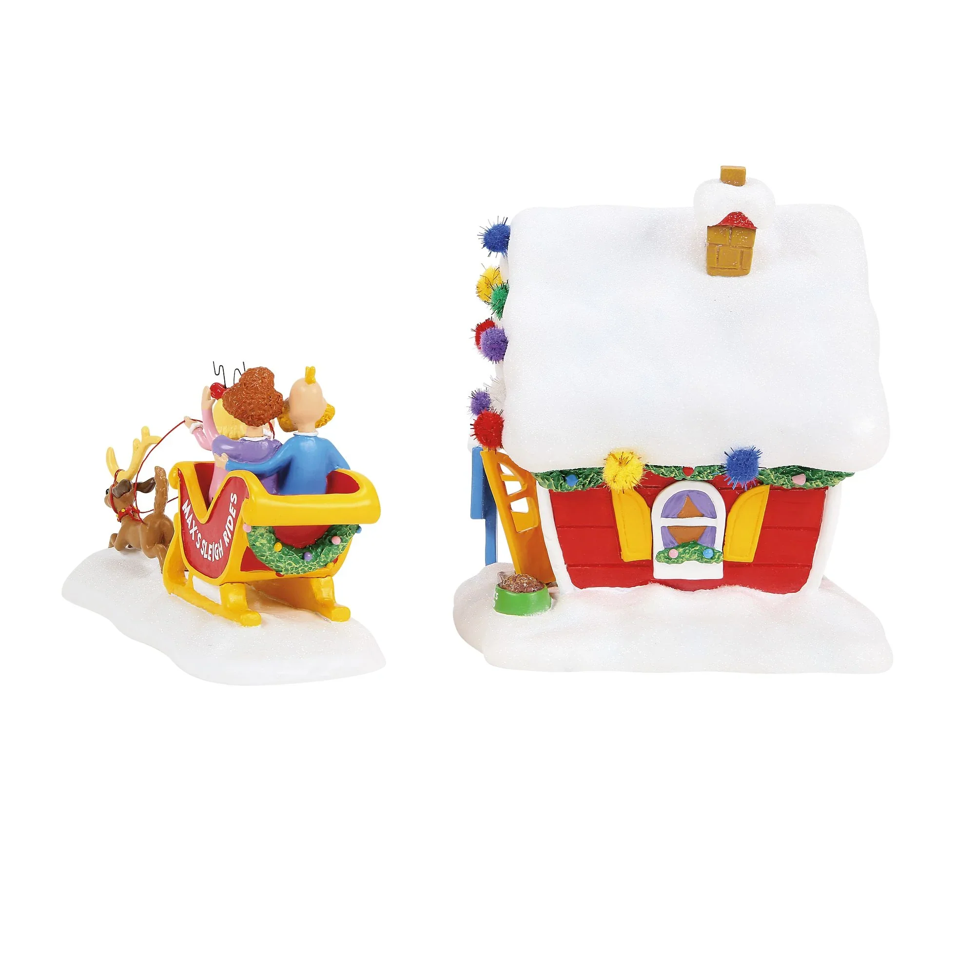 Grinch Village - Max's Sleigh Rides Figurines, 6" (Set of 2) - Image 2
