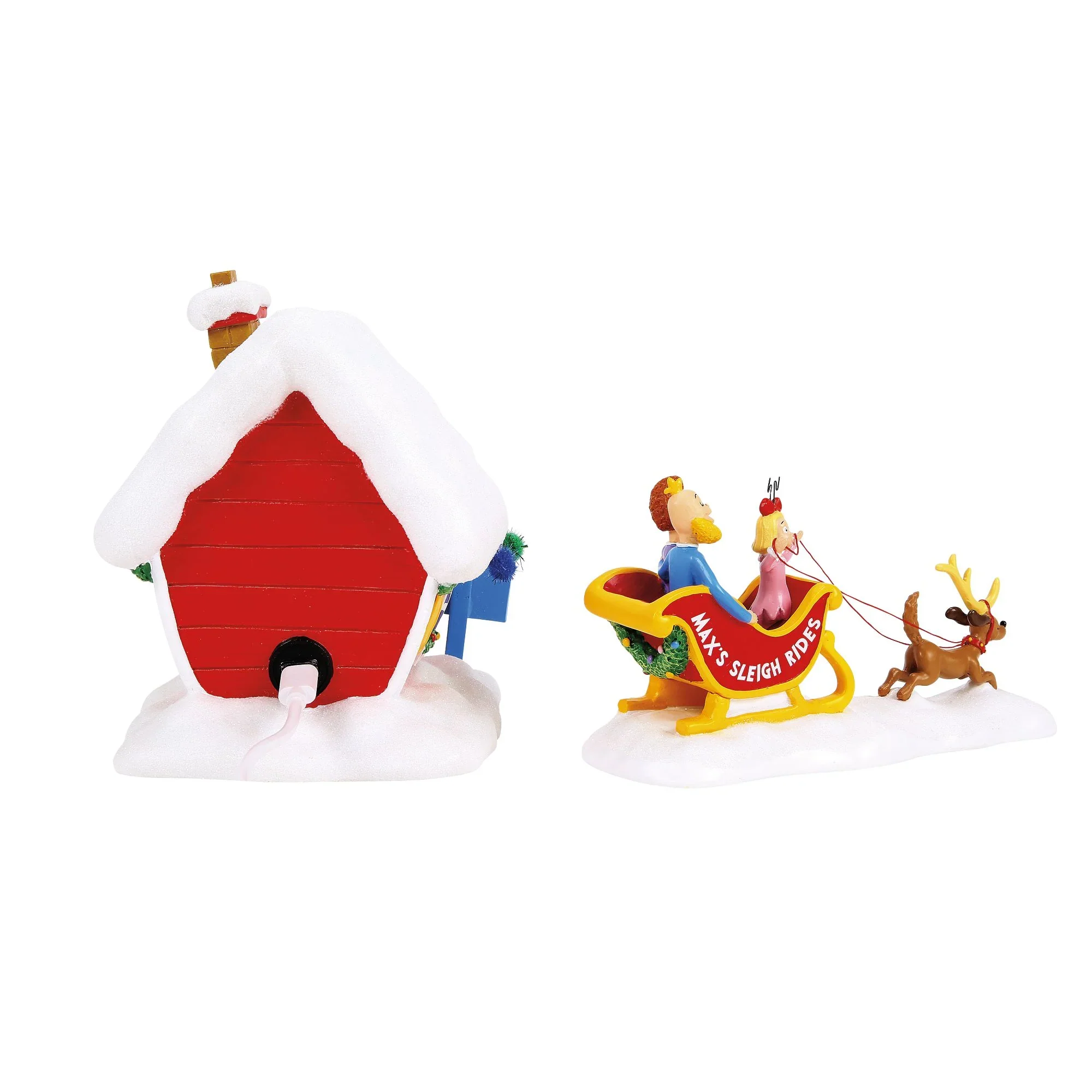 Grinch Village - Max's Sleigh Rides Figurines, 6" (Set of 2) - Image 3