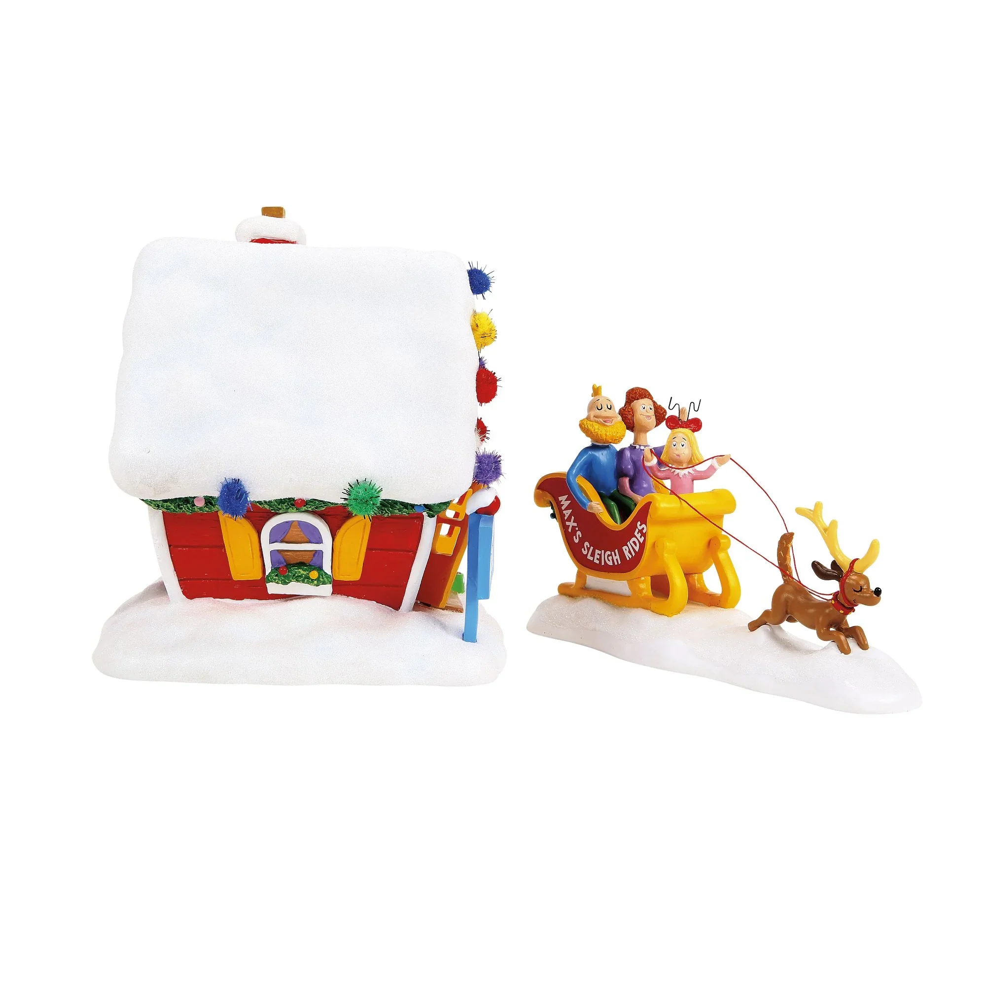 Grinch Village - Max's Sleigh Rides Figurines, 6" (Set of 2) - Image 4