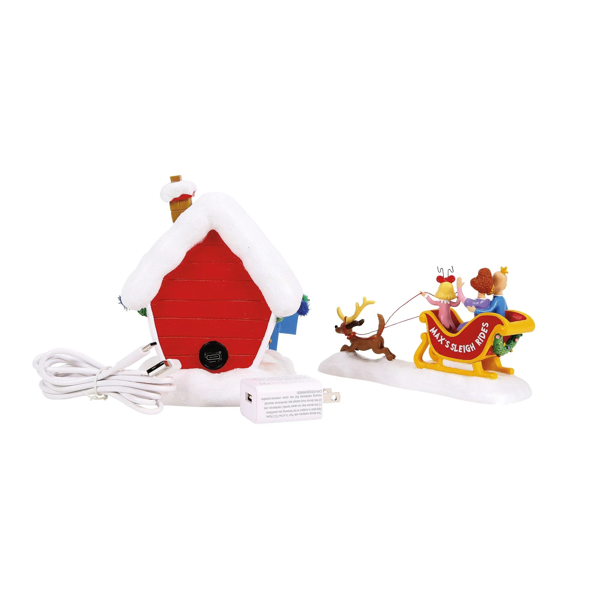 Grinch Village - Max's Sleigh Rides Figurines, 6" (Set of 2) - Image 5