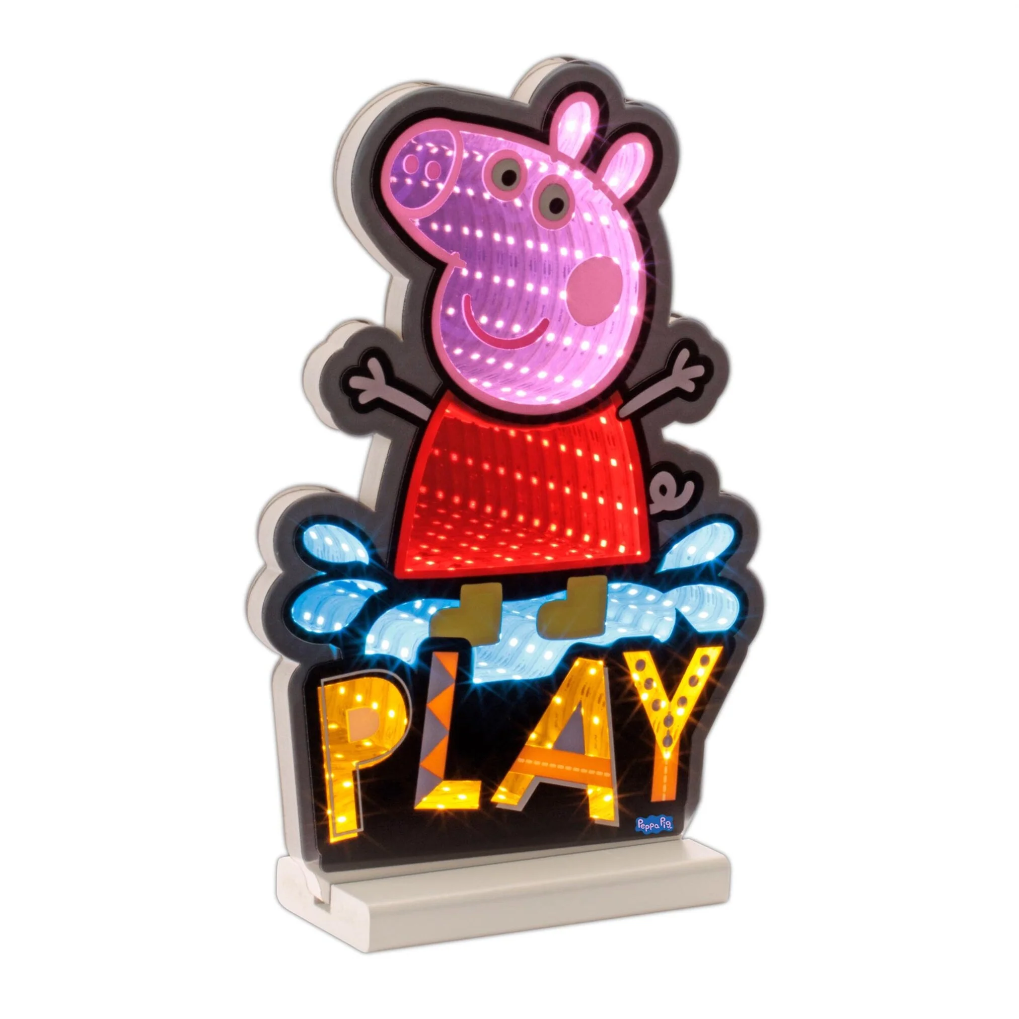 Hasbro Peppa Pig Splash w/Boots Infinity Light, Acrylic, W/ UL Plug, 12"