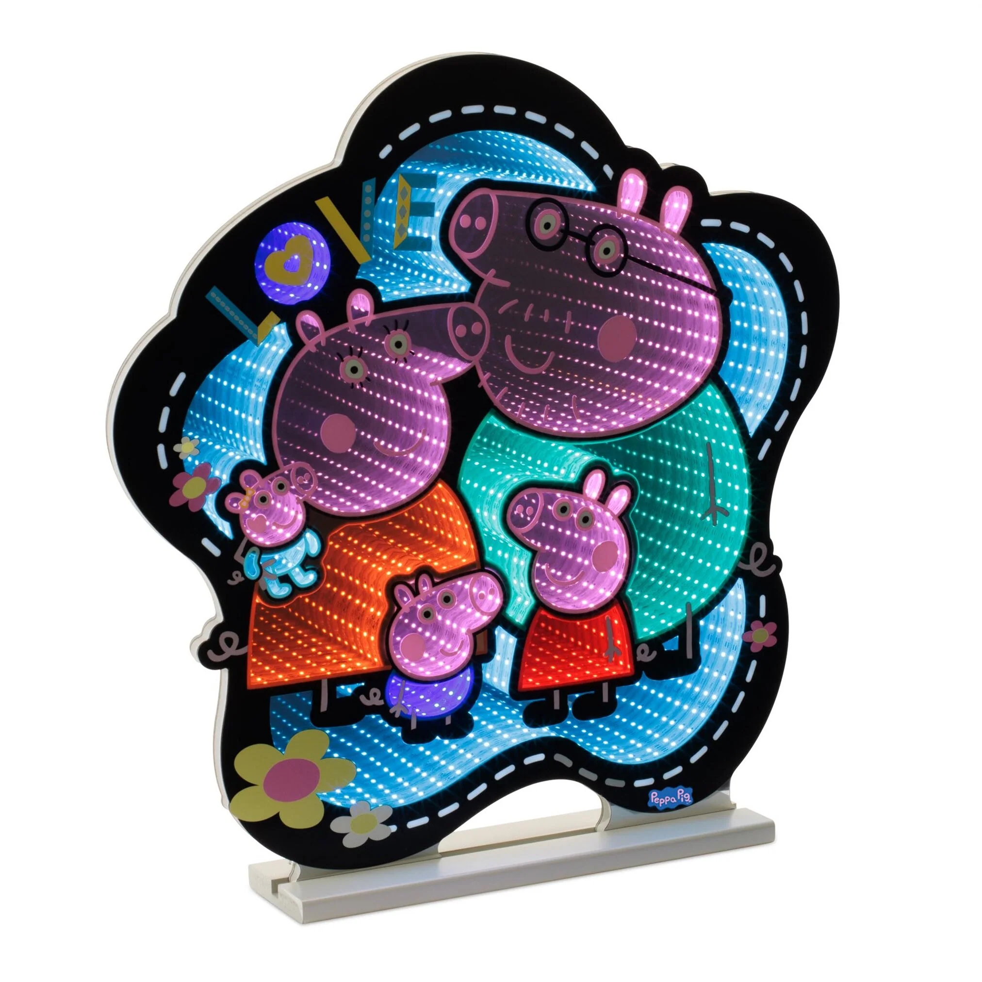 Hasbro Peppa Pig w/Family Infinity Light, Acrylic, W/ UL Plug, 24"