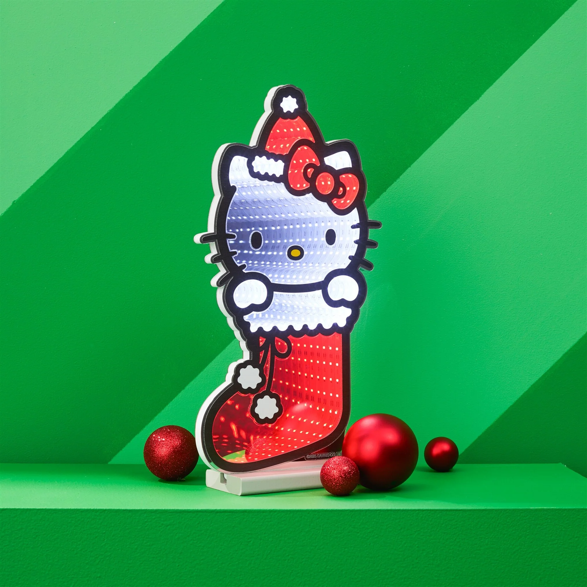 Hello Kitty Stocking Infinity Light, Acrylic w/UL Plug, 16" - Image 2