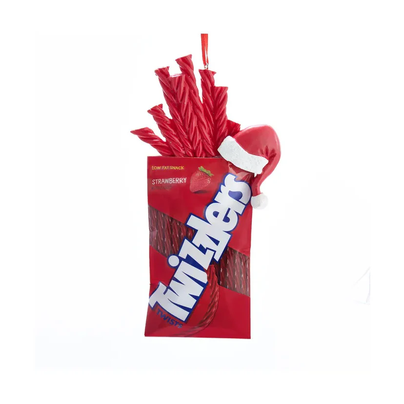 Hershey'sâ„¢ Twizzlers With Santa Hat Ornament, 5.75"