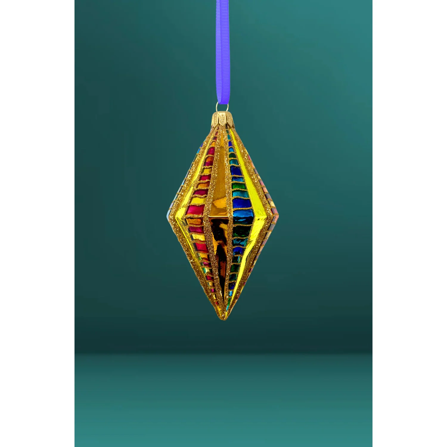 High Roller Diamond Glass Ornament, 4"