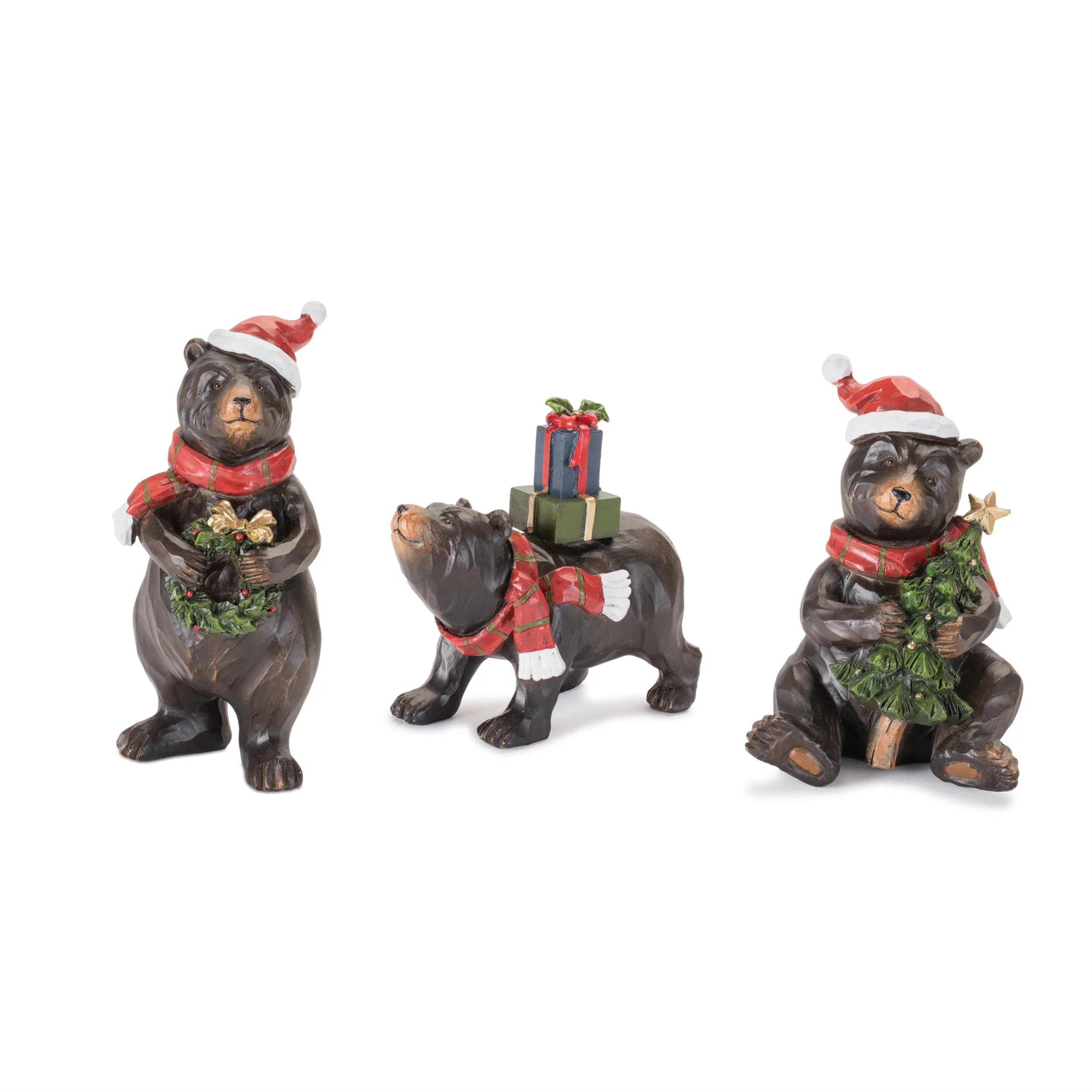 Resin Holiday Bear Figurine, 5 - 6.5" (3 styles - sold individually)