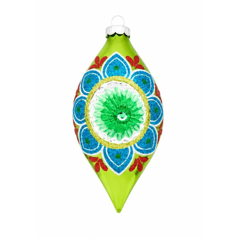 Holiday Splendor Glass Reflector Tulip Ornament, 7" (4 styles - sold individually) - Image 2