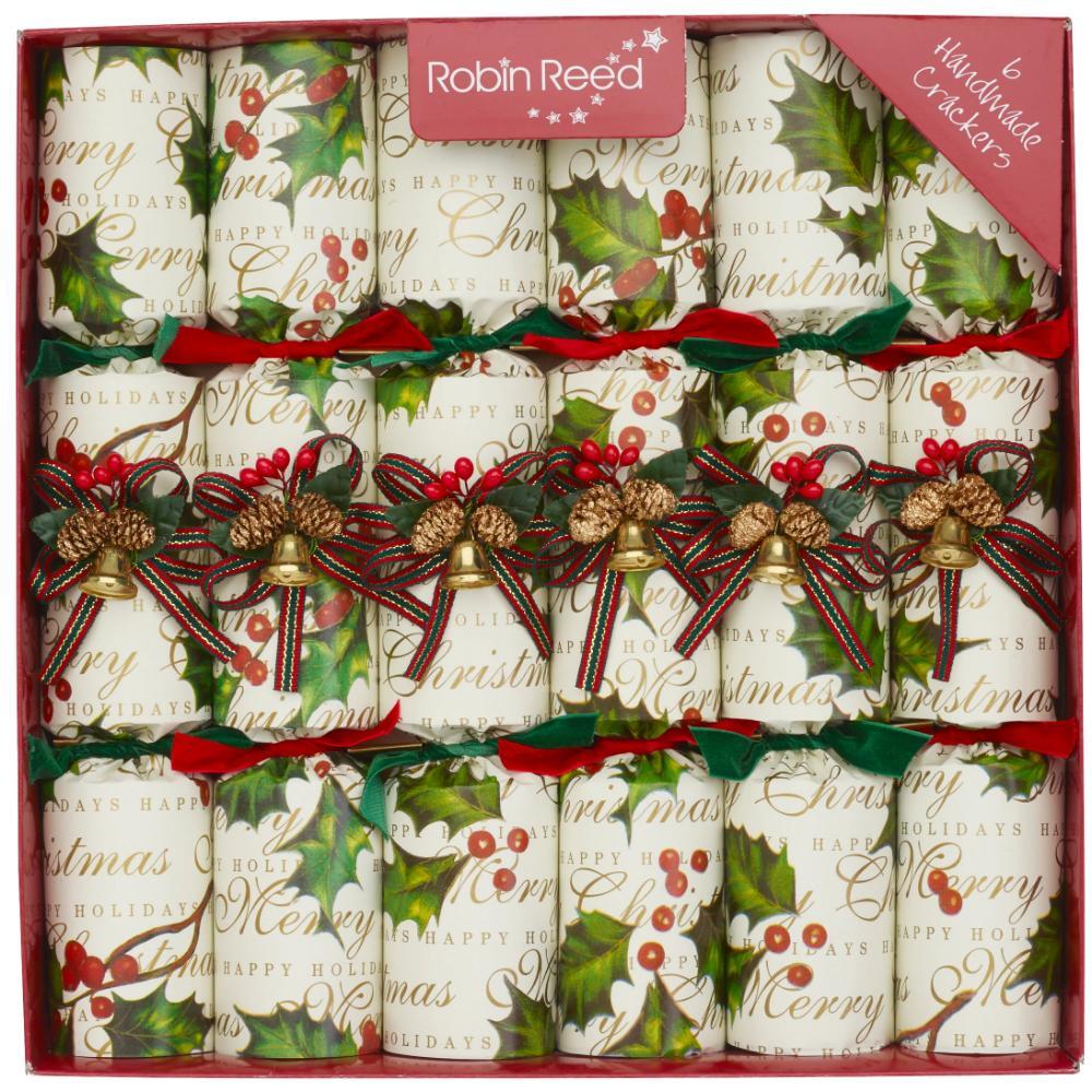 Holly Bells Party Crackers, 12" (Set of 6)