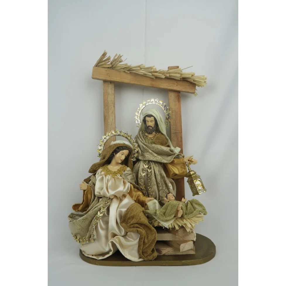 Holy Family on Stable Figurine, 19"