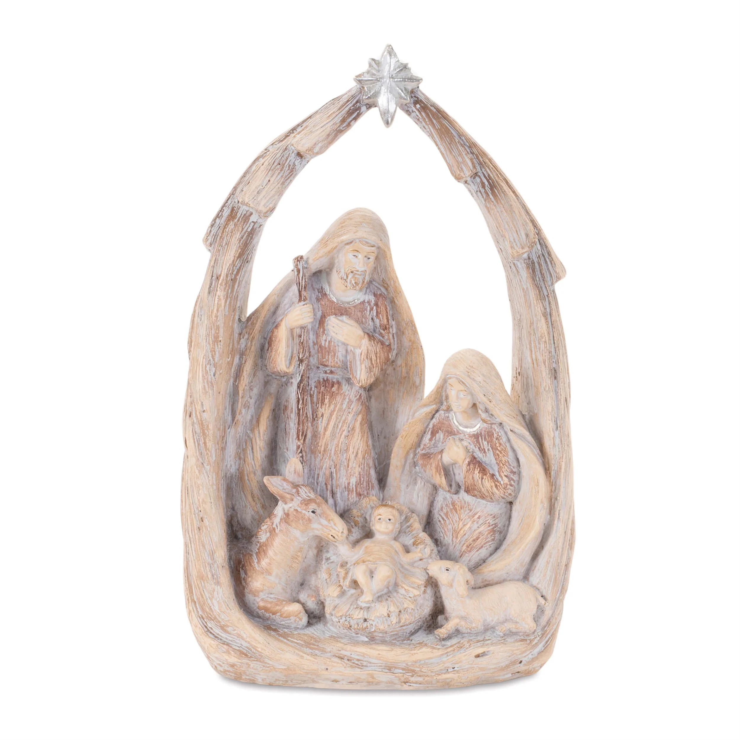 Holy Family w/Animals, 8" (Resin)