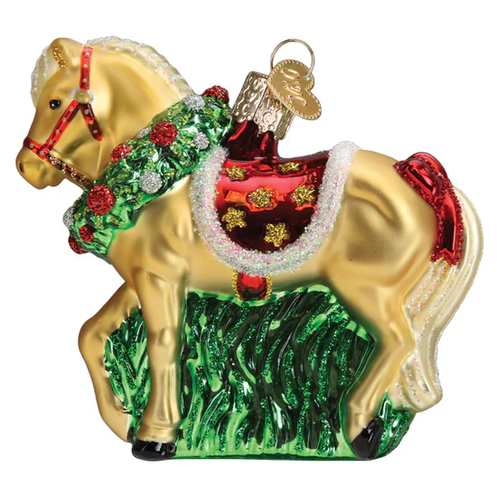 Horse With Wreath Ornament, 3.5" - Image 2