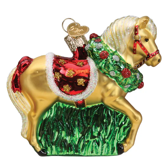 Horse With Wreath Ornament, 3.5" - Image 4