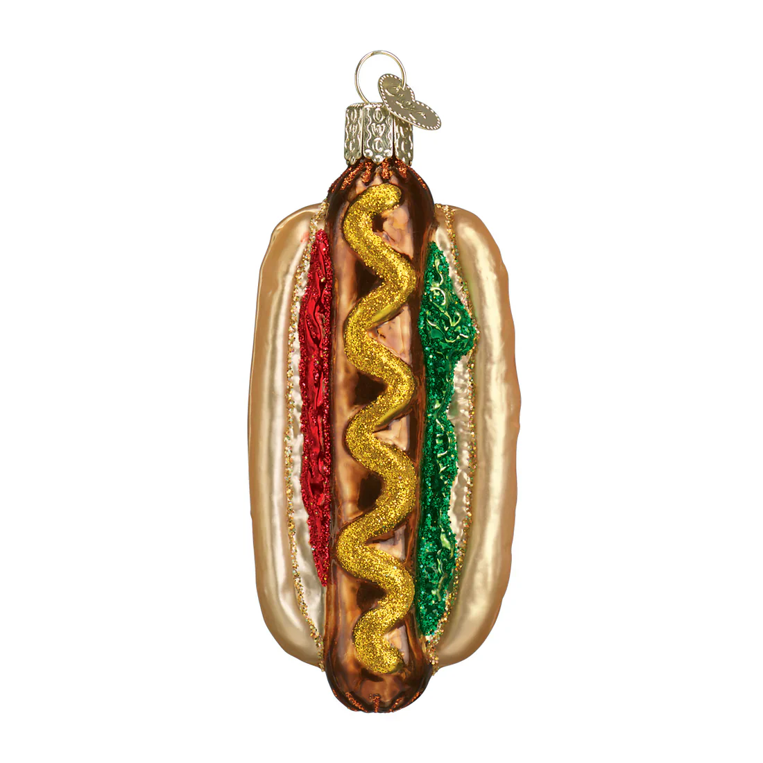 Glass Hot Dog Ornament, 4" - Image 2