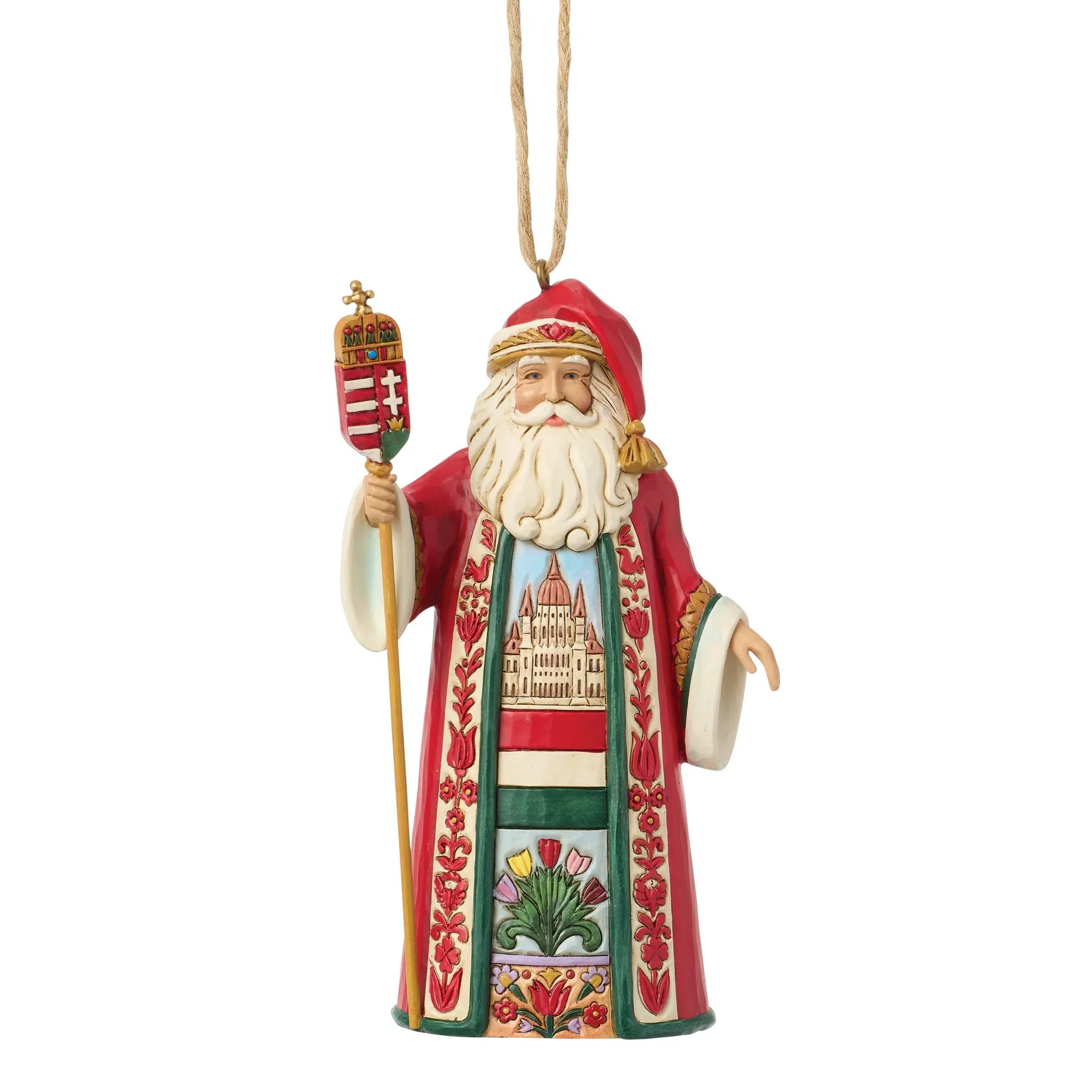 Jim Shore Hungarian Santa Ornament, 4.5"