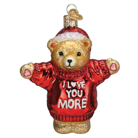 I Love You More Bear Ornament, 4.25" - Image 2