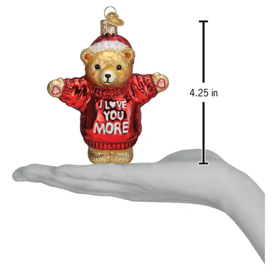 I Love You More Bear Ornament, 4.25" - Image 3