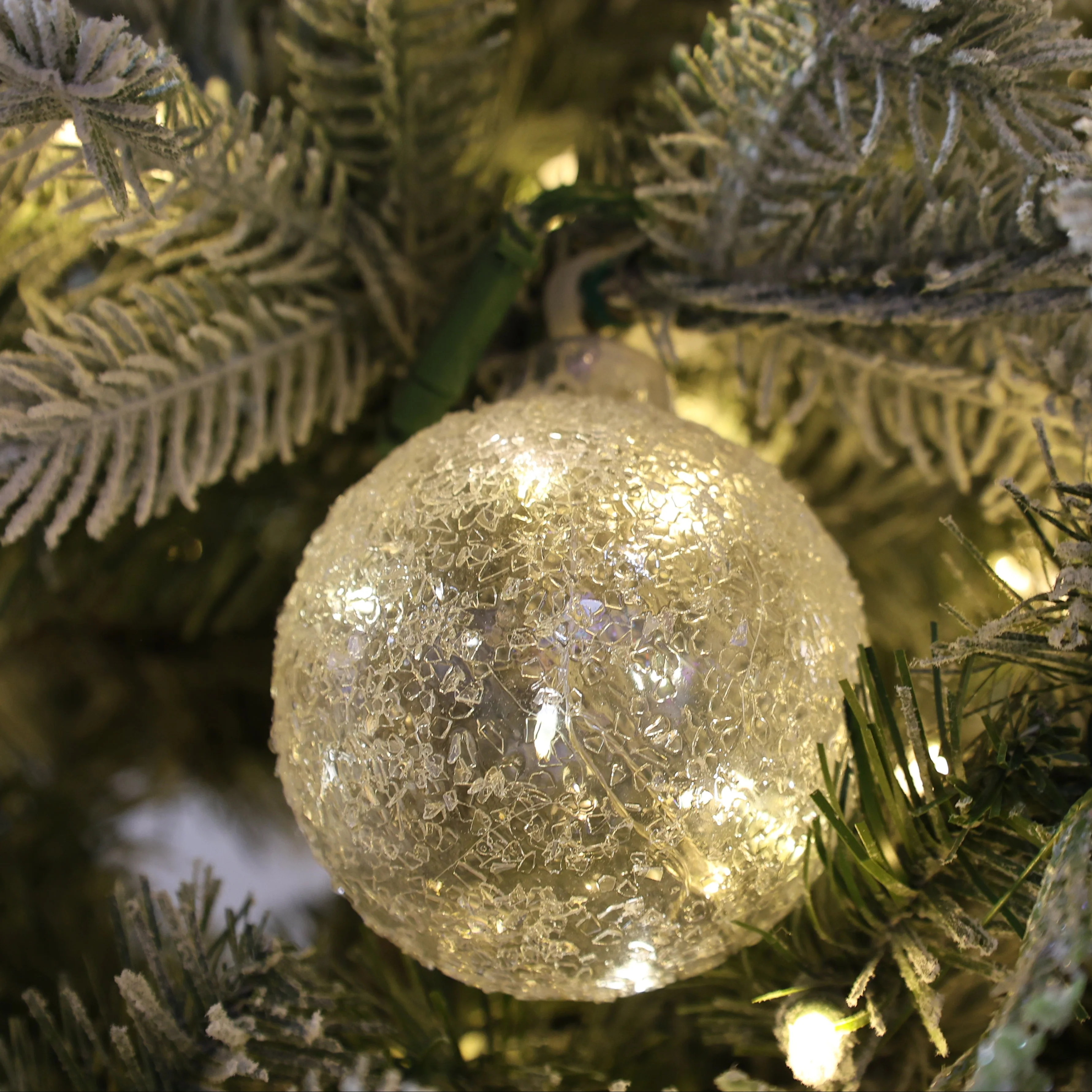 Icy Crystal Ball, 80mm, set of 12, Silver - Image 2