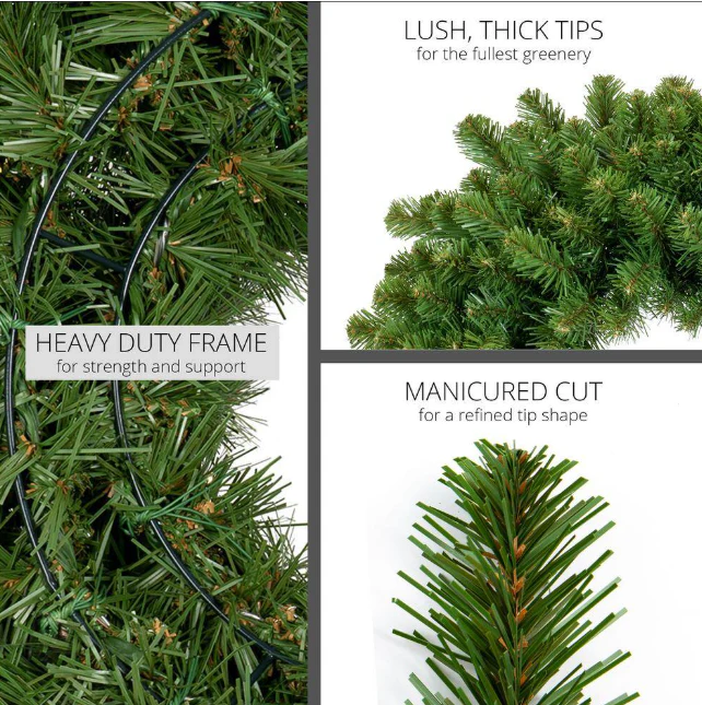 Sequoia Fir Artificial Green Wreath, 36" - Image 2