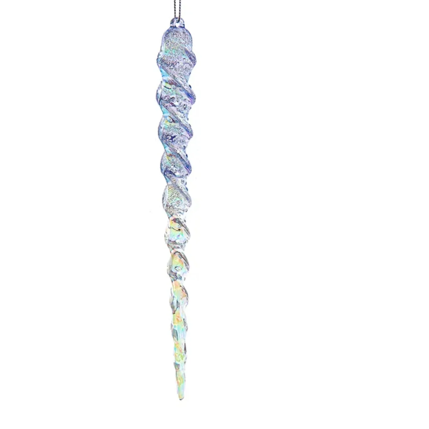 Iridescent Lavender Blue, Clear and Silver Icicle Ornaments (2 Styles β Sold individually) - Image 2