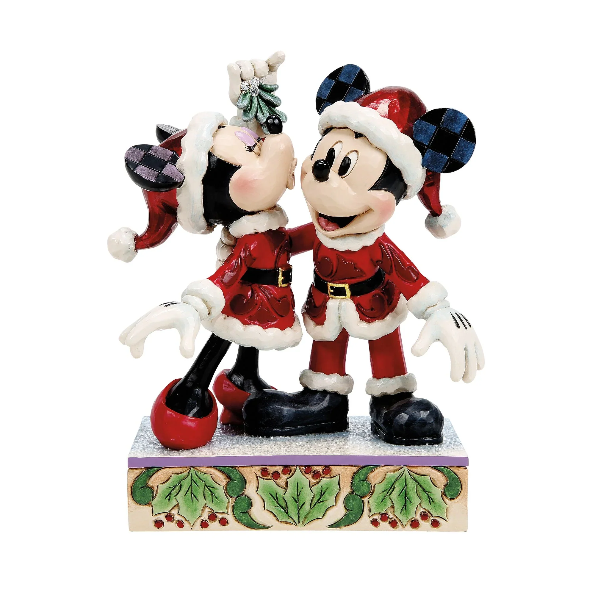 Jim Shore Disney Mickey and Minnie Mistletoe Figurine, 6.75"